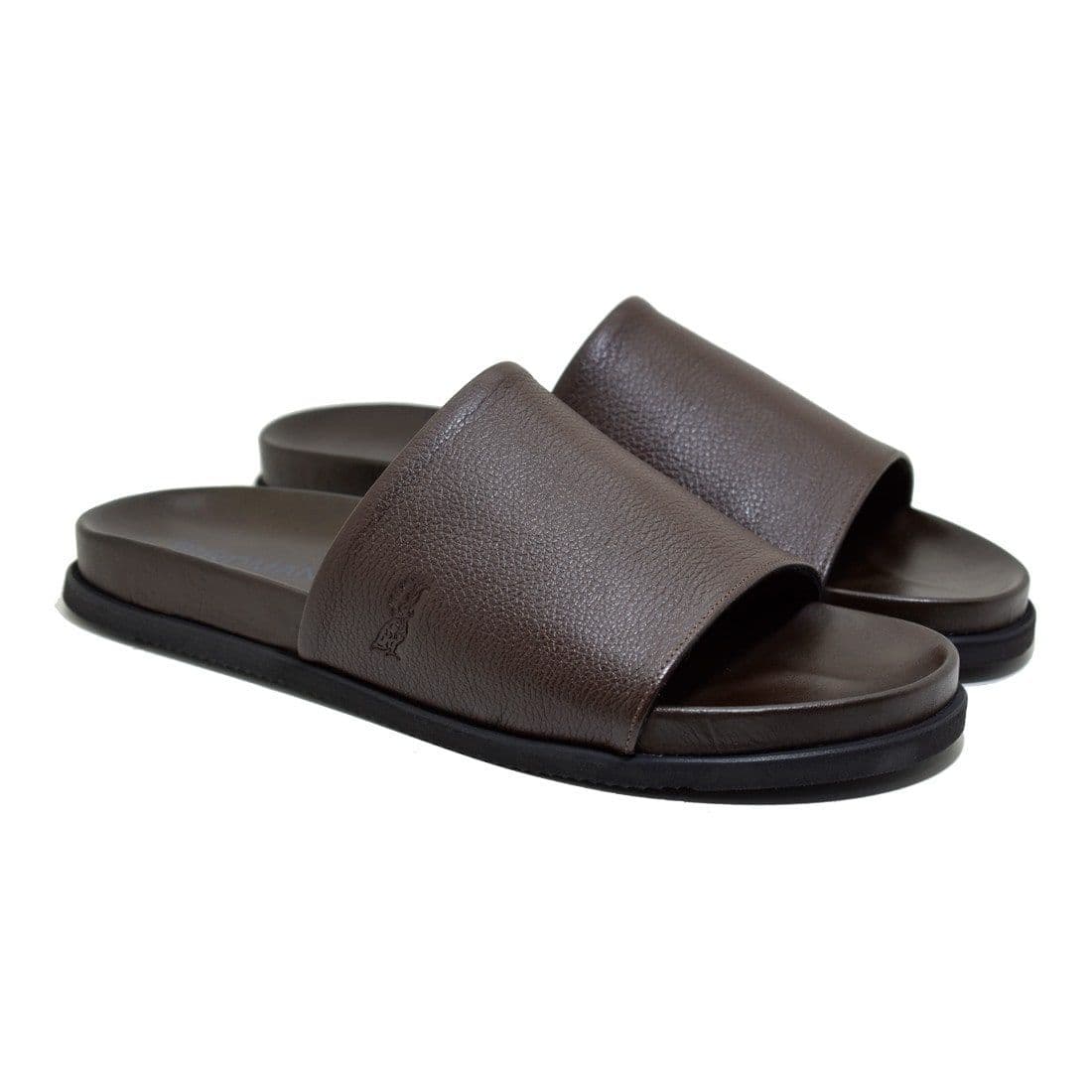 Chinelo Slide Couro Birdman Café — Stock Sandals
