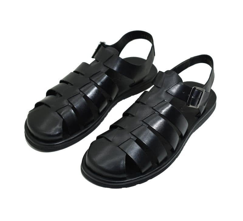 Sandália Masculina Kamino Preta em Couro — vista principal, sandália masculina Stock Sandals