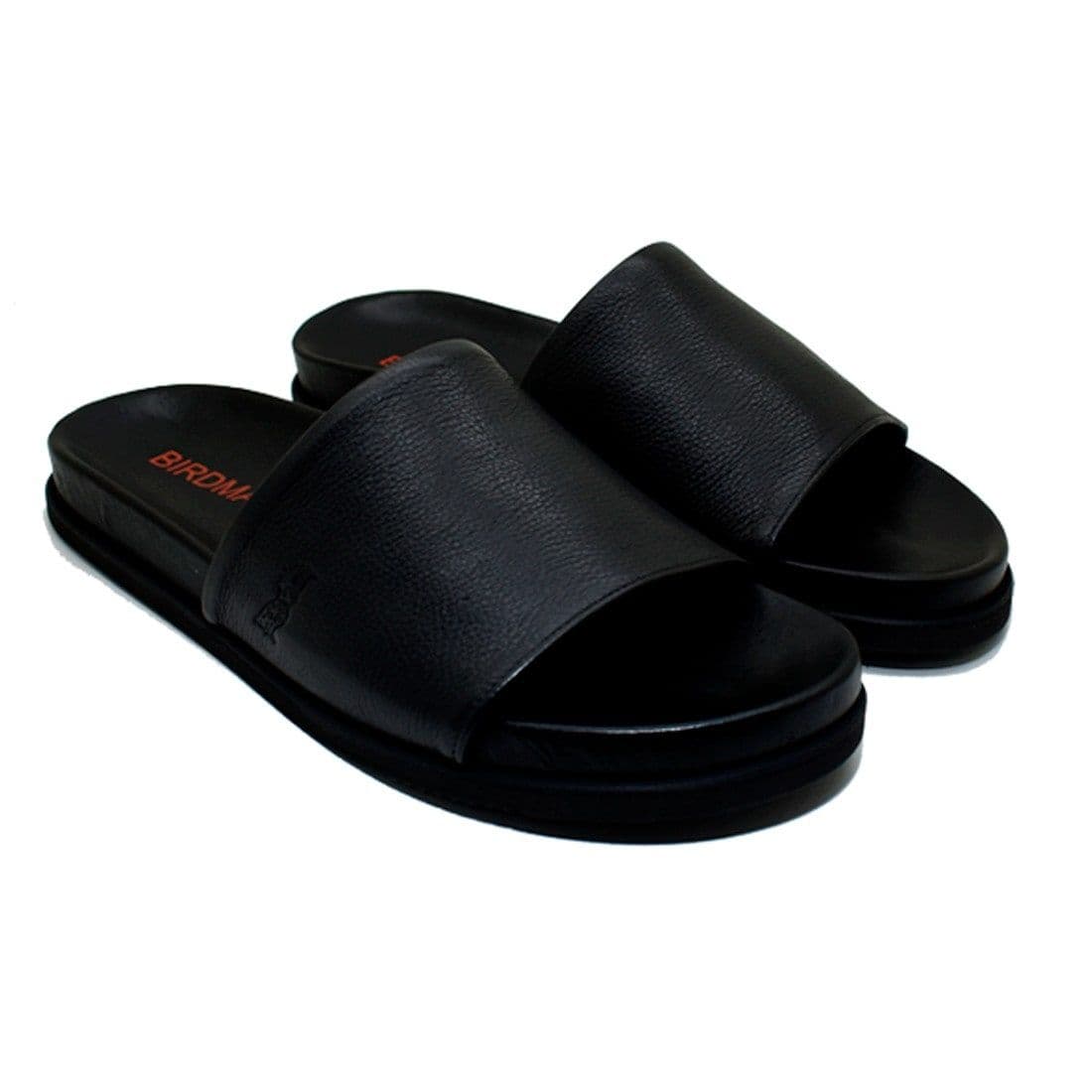 Chinelo Slide Couro Birdman Preto — Stock Sandals