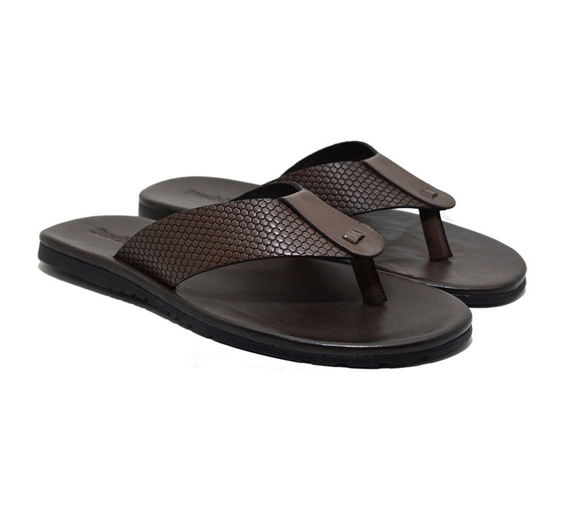 Chinelo de Couro Colby Café — Stock Sandals