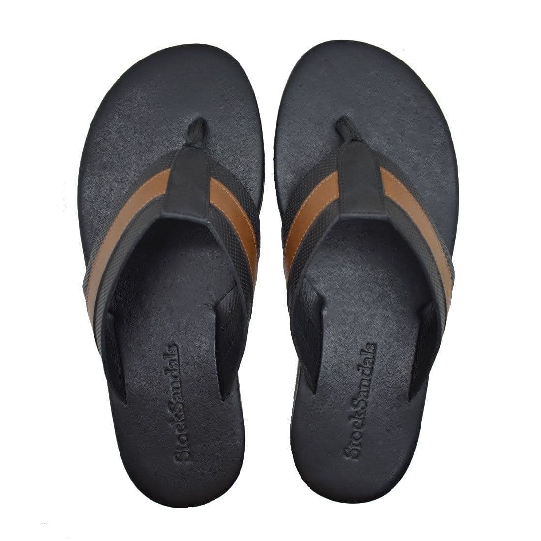 Chinelo Masculino Couro Fiji Preto — Stock Sandals