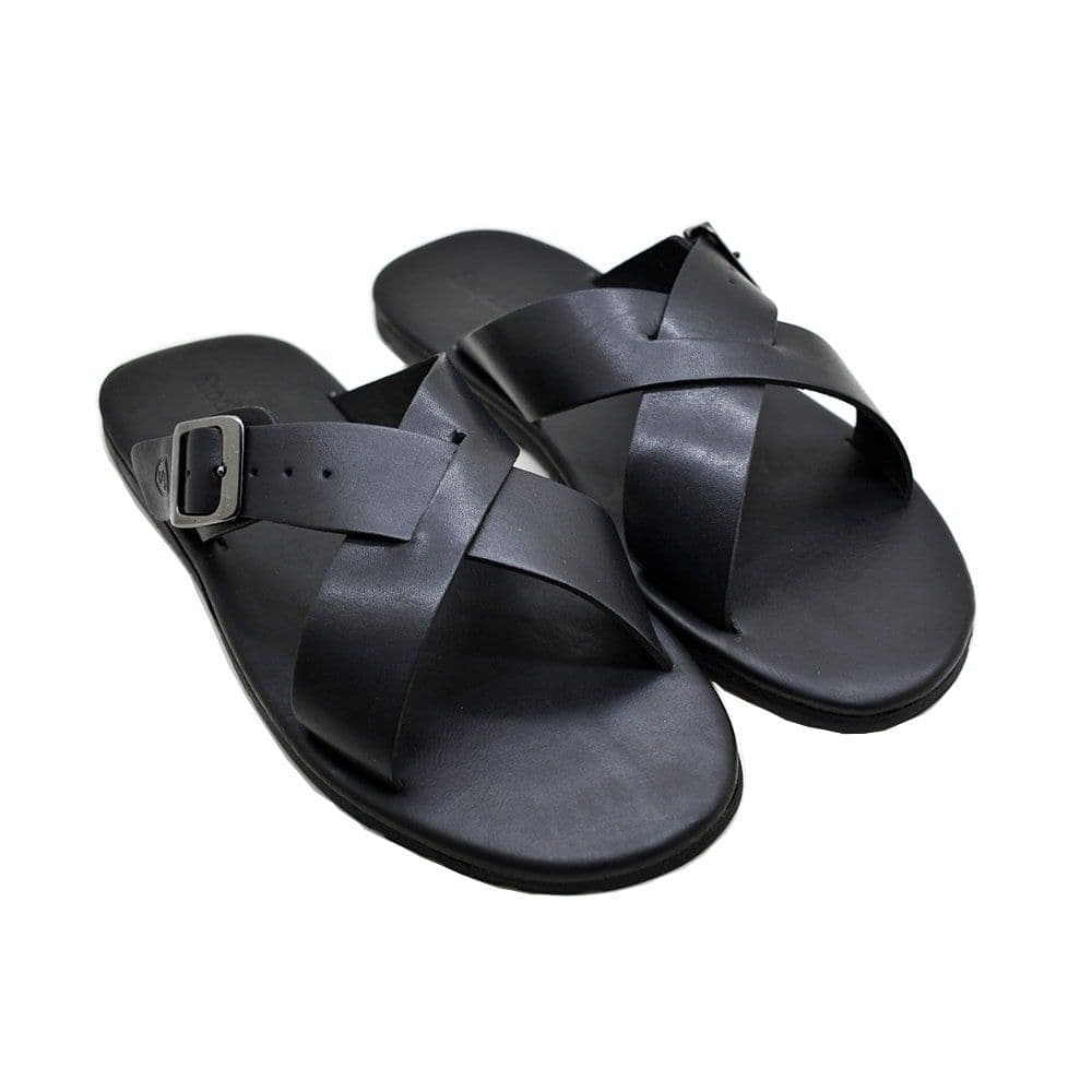 Sandália Masculina Couro Argo Preta — Stock Sandals
